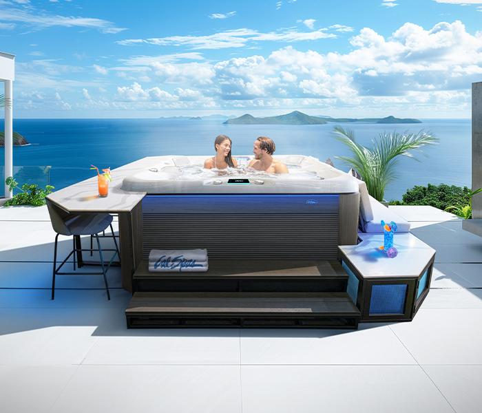 Calspas hot tub being used in a family setting - McKinney